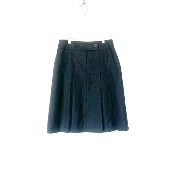georges rech Dresses & Skirts - Georges Rech 100% Wool Flare Skirt Gray Pleated A Line Size 38 6 8 M